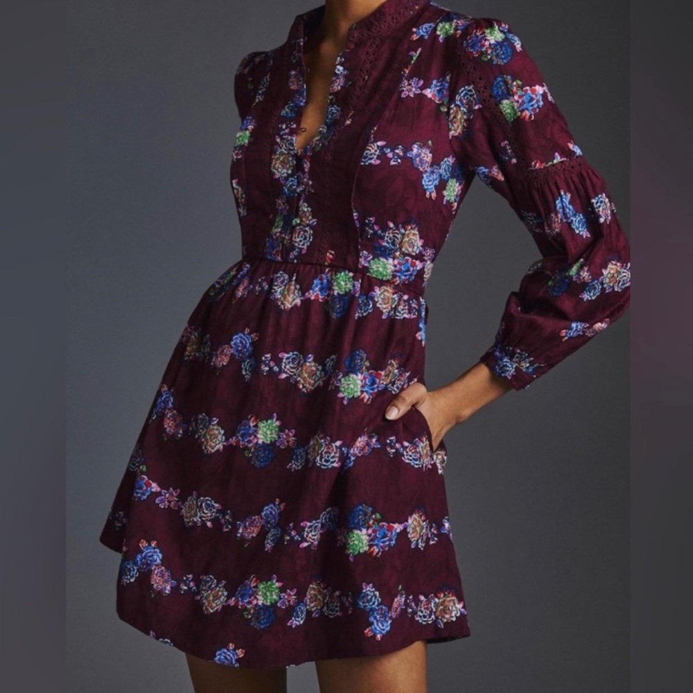 Anthropologie floral tie back dress/tunic